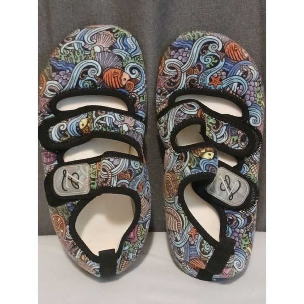 L Sea Life Print Adjustable Strap Sandals Comfort Shoes Size 38-39 us size‎ 8